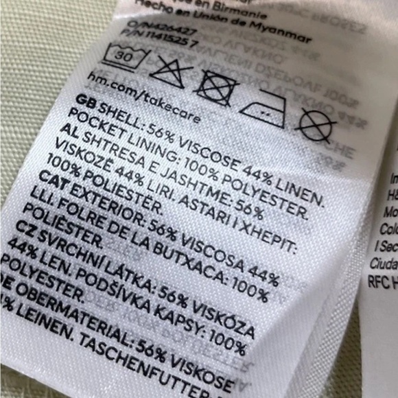 H&M Women’s Pale Green Linen Blend Ankle Length Pleated Dress Pants Size 10 NEW - Picture 12 of 15